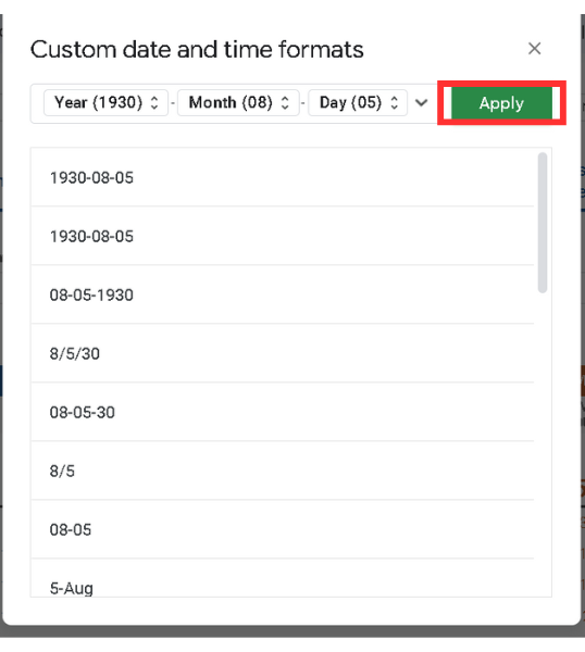 changer le format de la date dernière